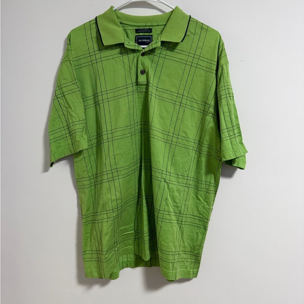 Bolle Green Plaid Golf Polo Shirt